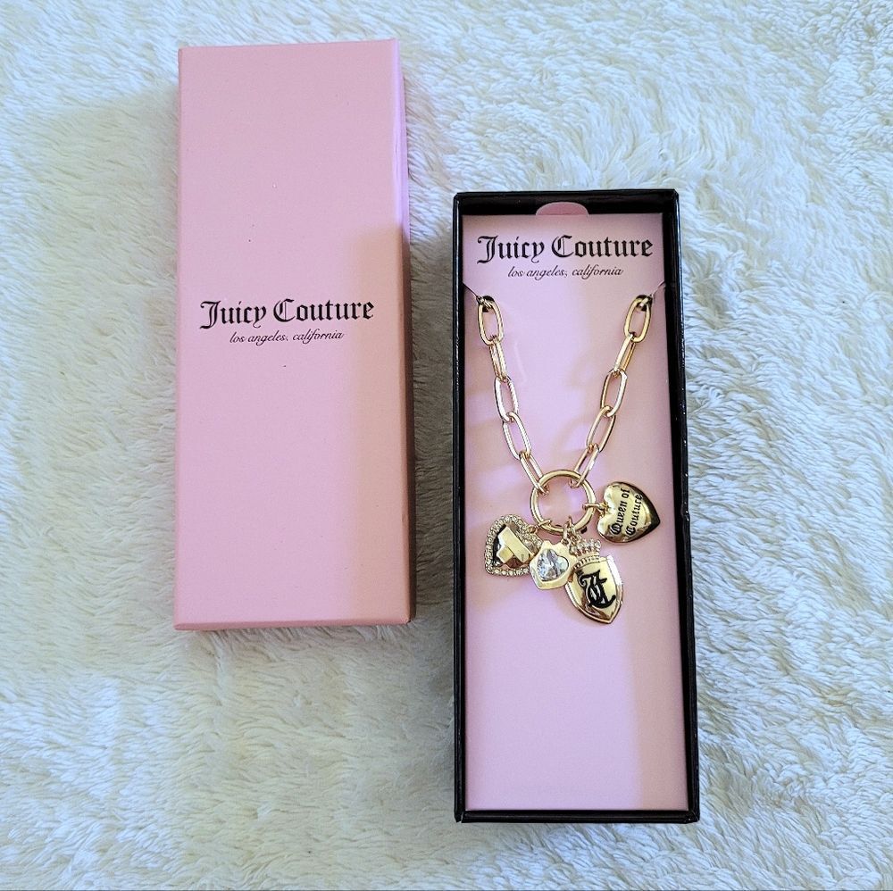 {Flawed} Juicy🍊 Couture Quad4️⃣ Charm Necklace - NIB